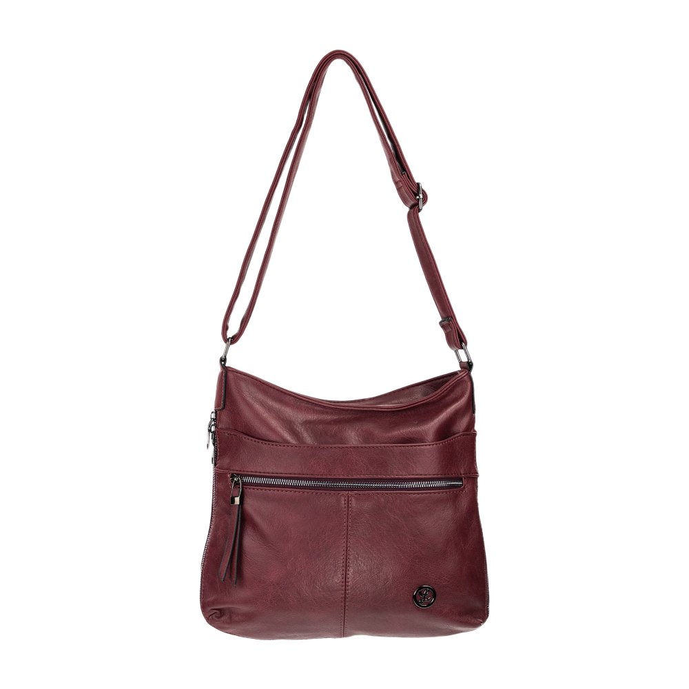 BLAIR dámska crossbody koženková kabelka Bordová