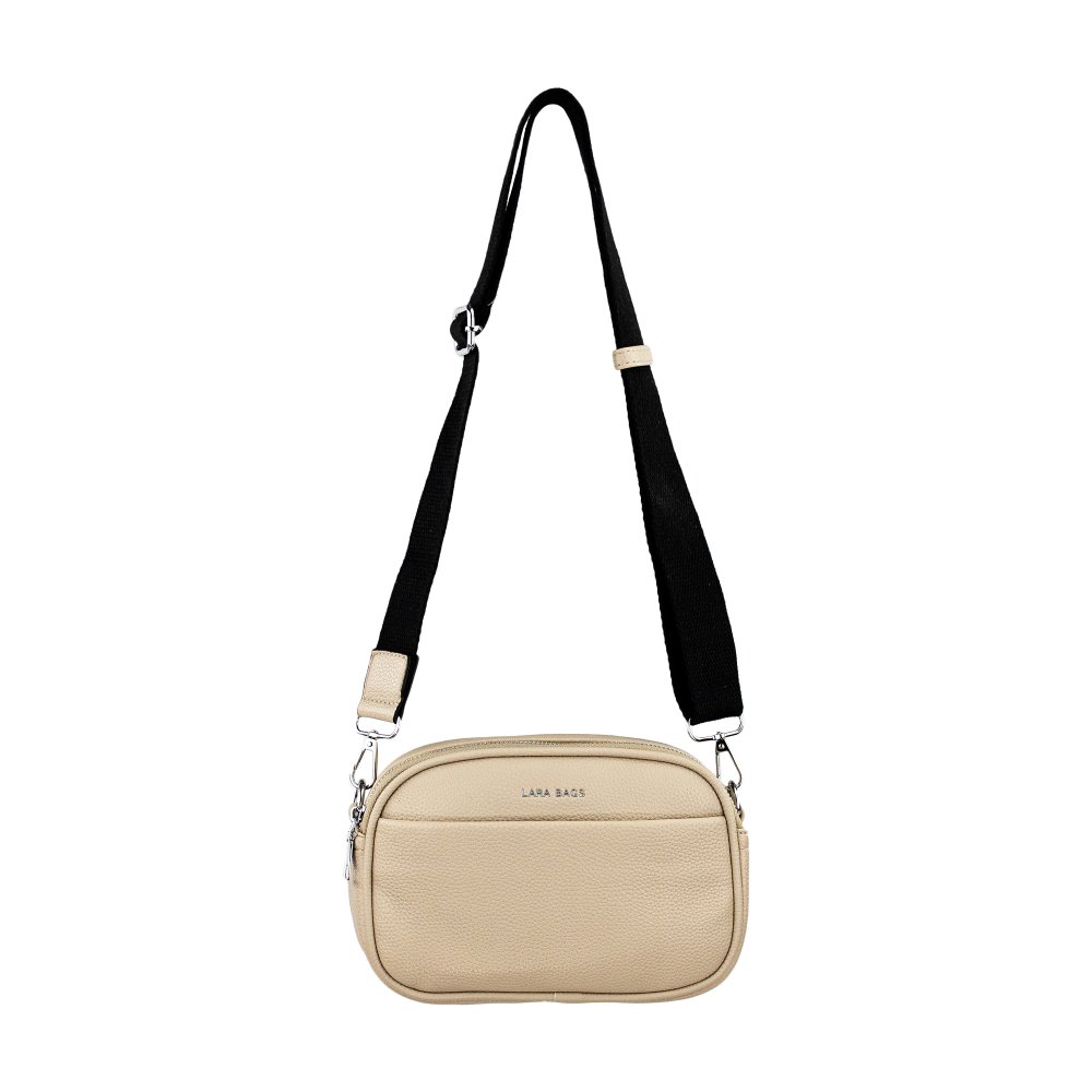 KAROLINA dámska crossbody koženková kabelka taupe
