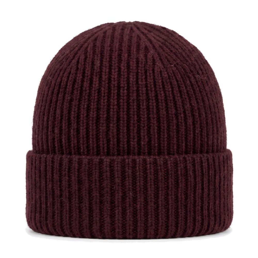 PLETENÁ REBROVANÁ ČIAPKA - UNISEX Bordová