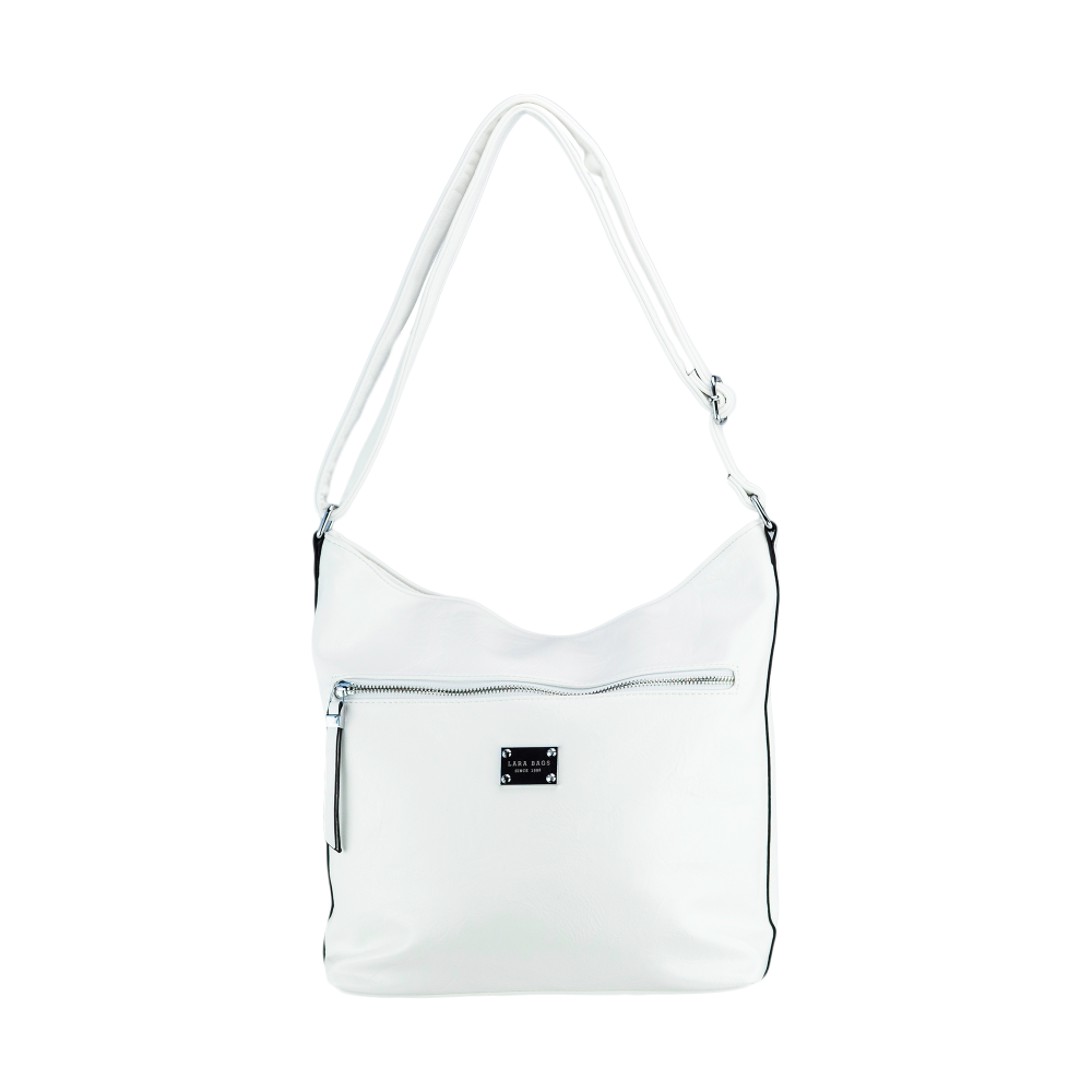 Lara Bags STELLA dámska koženková kabelka Biela
