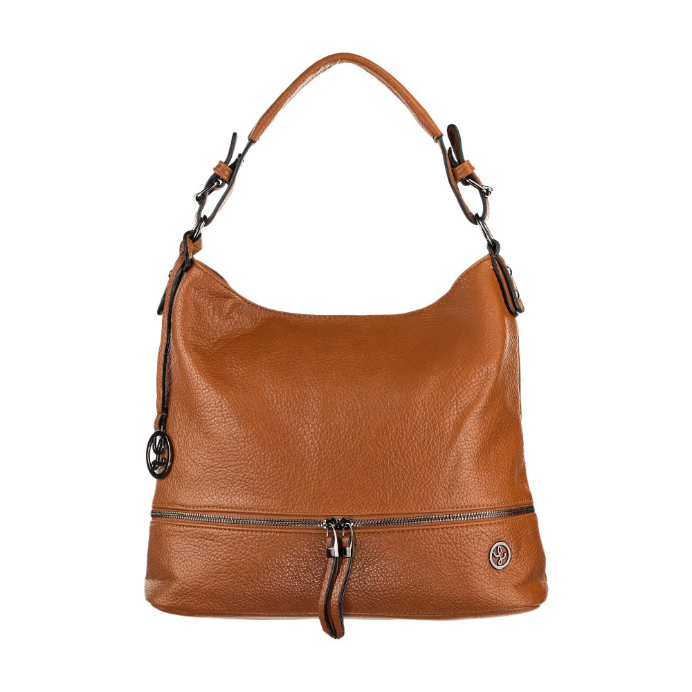 POLLY dámska koženková kabelka Svetlohnedá