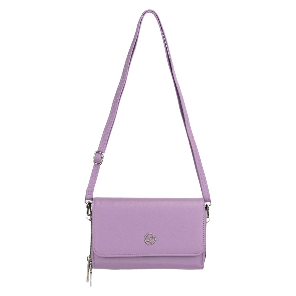 Dámska crossbody koženková kabelka Fialová