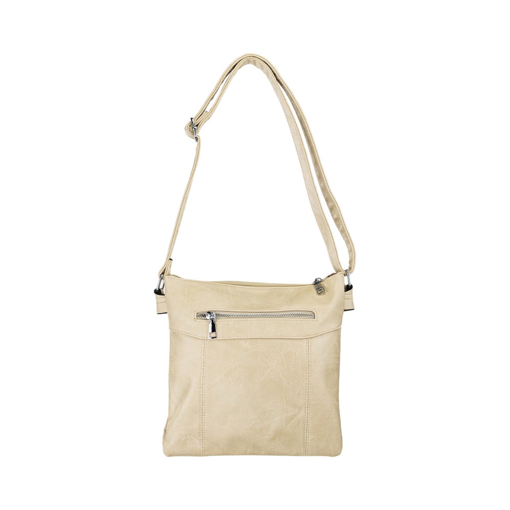 ANGELA dámska crossbody koženková kabelka Béžová