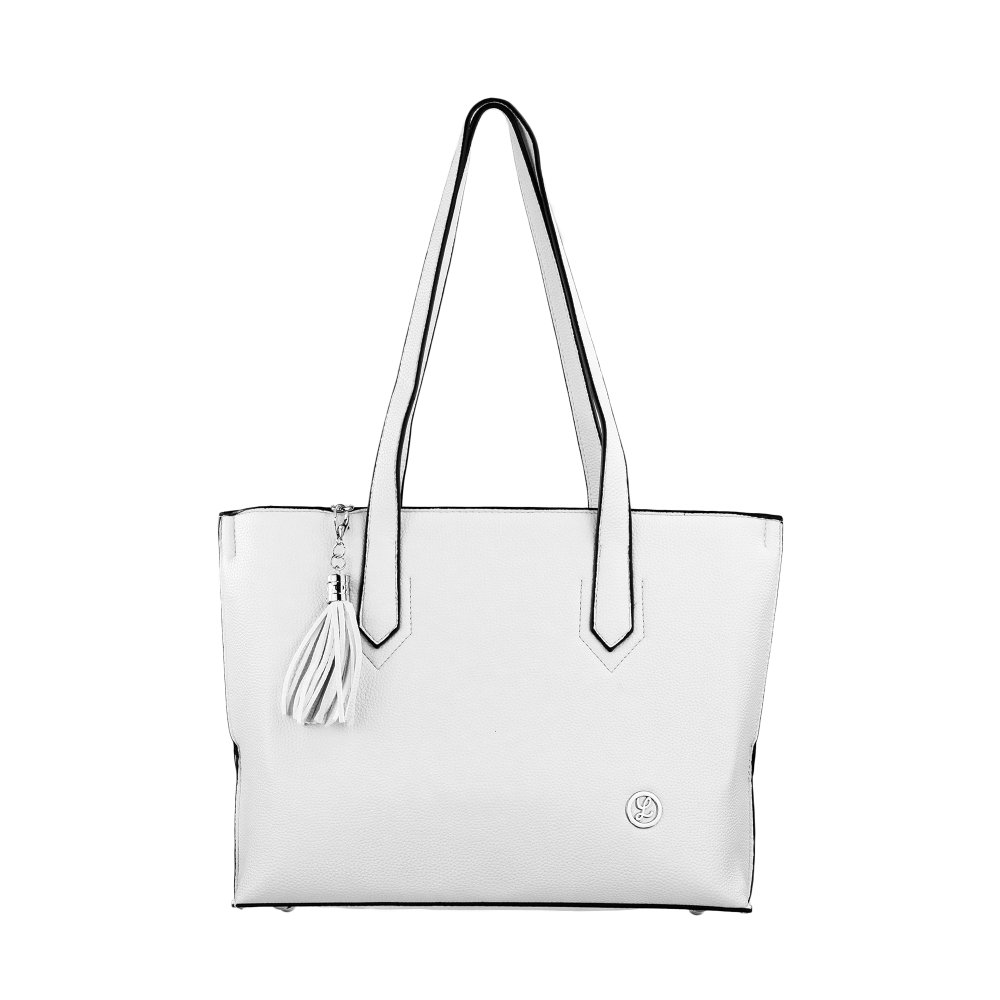 VANDA dámska koženková kabelka Biela