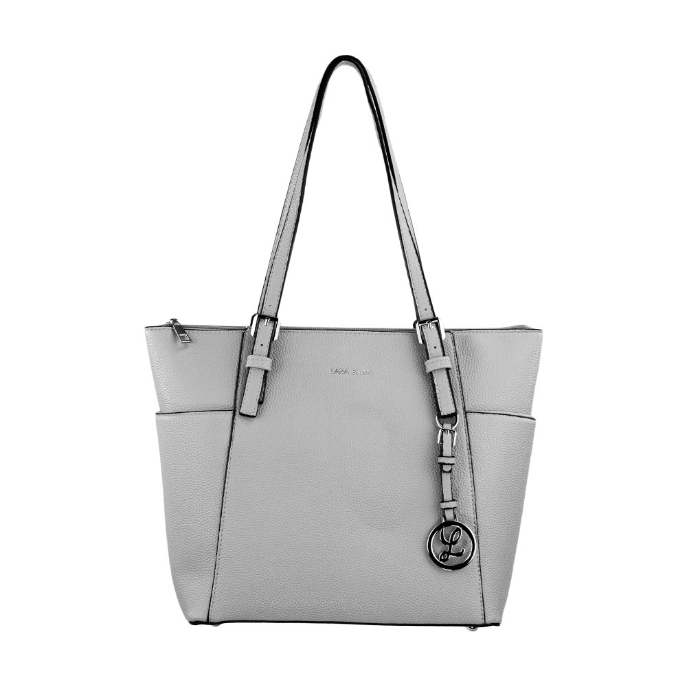 LYDIA dámska koženková kabelka Sivá