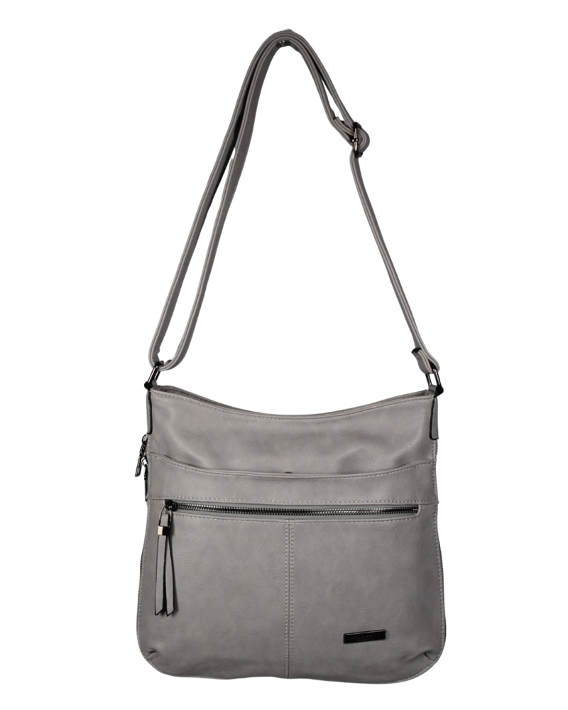 BLAIR dámska crossbody koženková kabelka Sivá