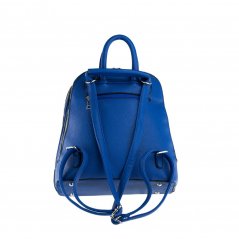 MARION dvoj-zipsový modrý dámsky koženkový batoh