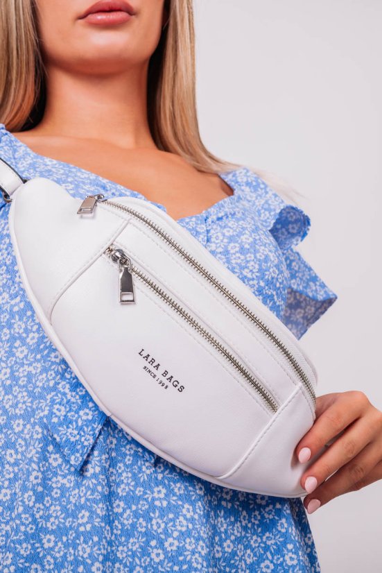 RORY biela dámska koženková ľadvinka