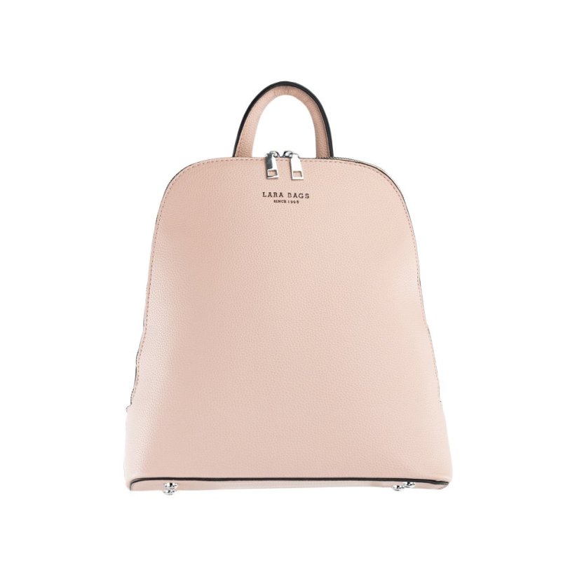 MARION jedno-zipsový ružový dámsky koženkový batoh
