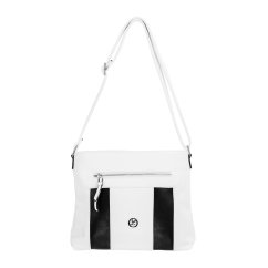 TAYLOR biela/čierna dámska crossbody koženková kabelka
