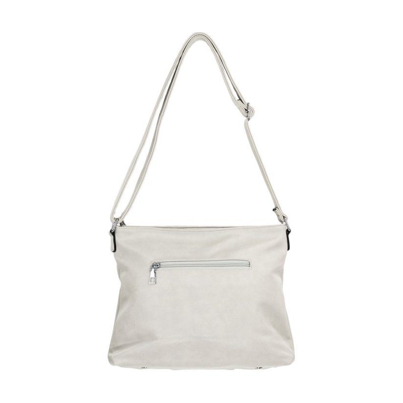 TAYLOR sivá/biela dámska crossbody koženková kabelka