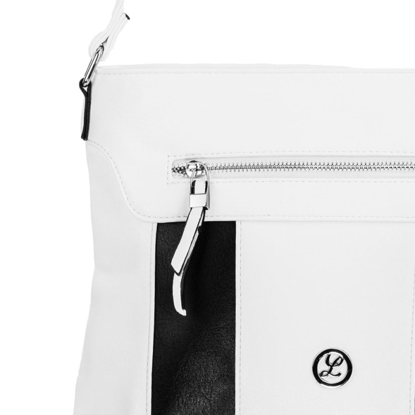 TAYLOR biela/čierna dámska crossbody koženková kabelka