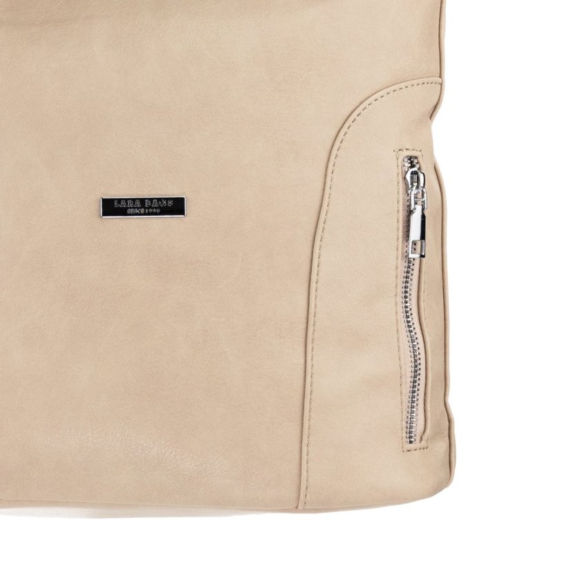 EMILY dámska koženková kabelka - Farba: tmavo béžová