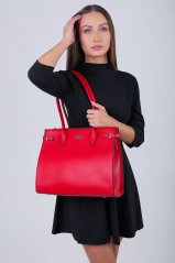ELLISON červená dámska koženková kabelka