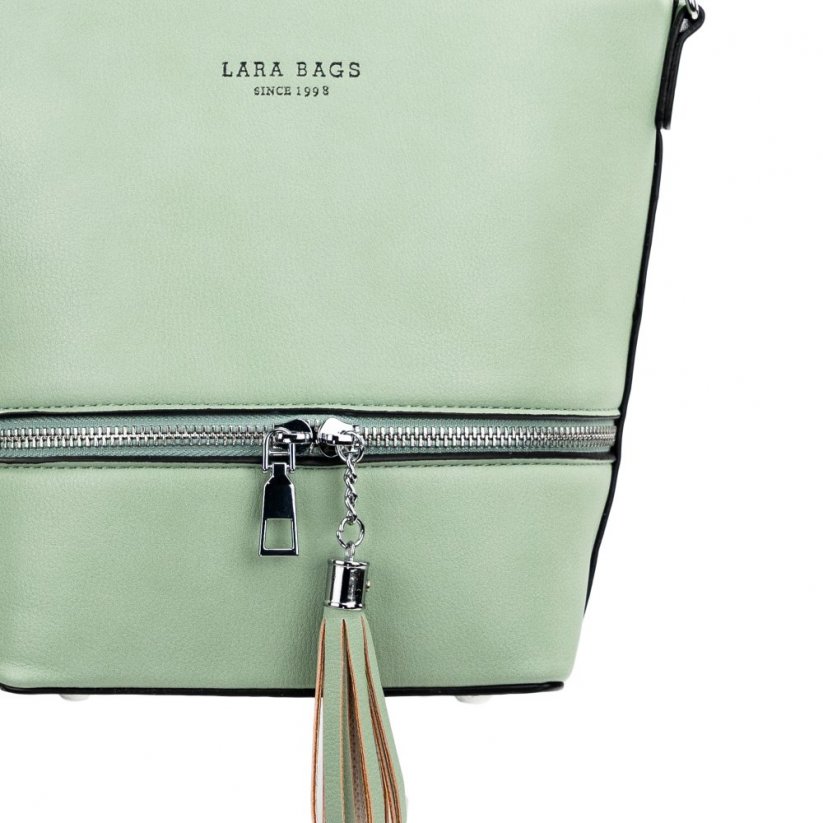 LISA svetlo zelená dámska koženková kabelka