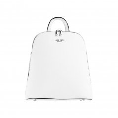 MARION jedno-zipsový biely dámsky koženkový batoh