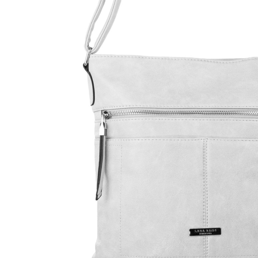 KIARA dámska crossbody koženková kabelka - Farba: Sivá