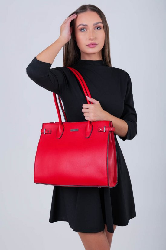 ELLISON červená dámska koženková kabelka