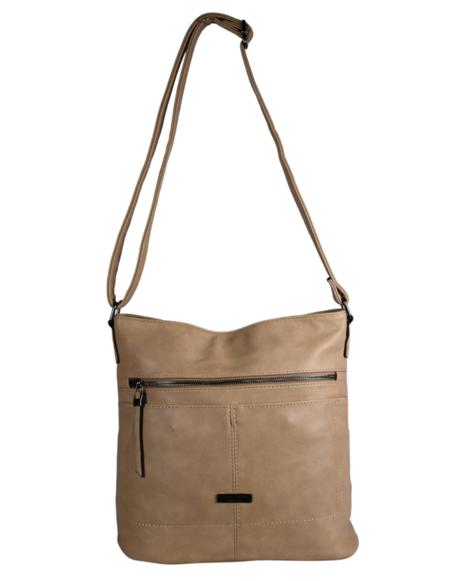 KIARA dámska crossbody koženková kabelka - Farba: Sivá