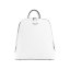 MARION dvoj-zipsový biely dámsky koženkový batoh
