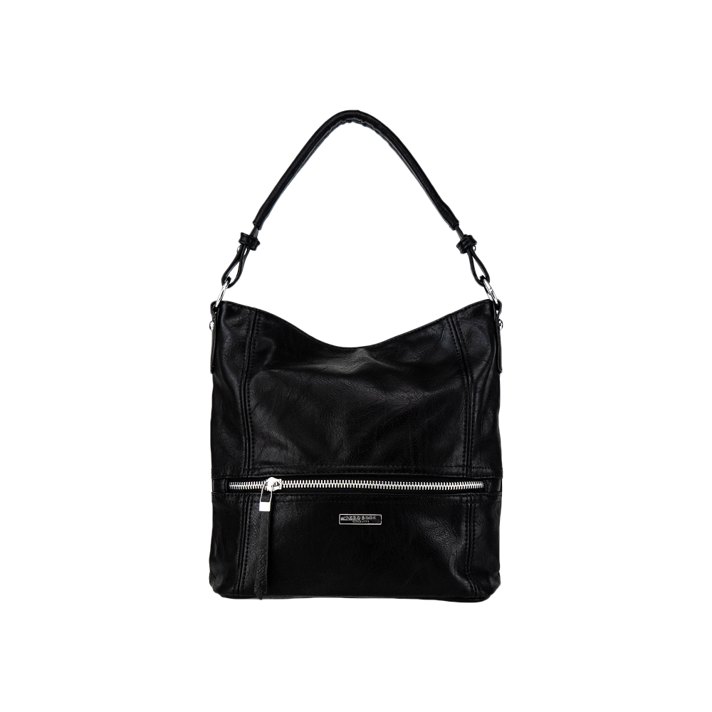 WANDA dámska koženková kabelka Čierna