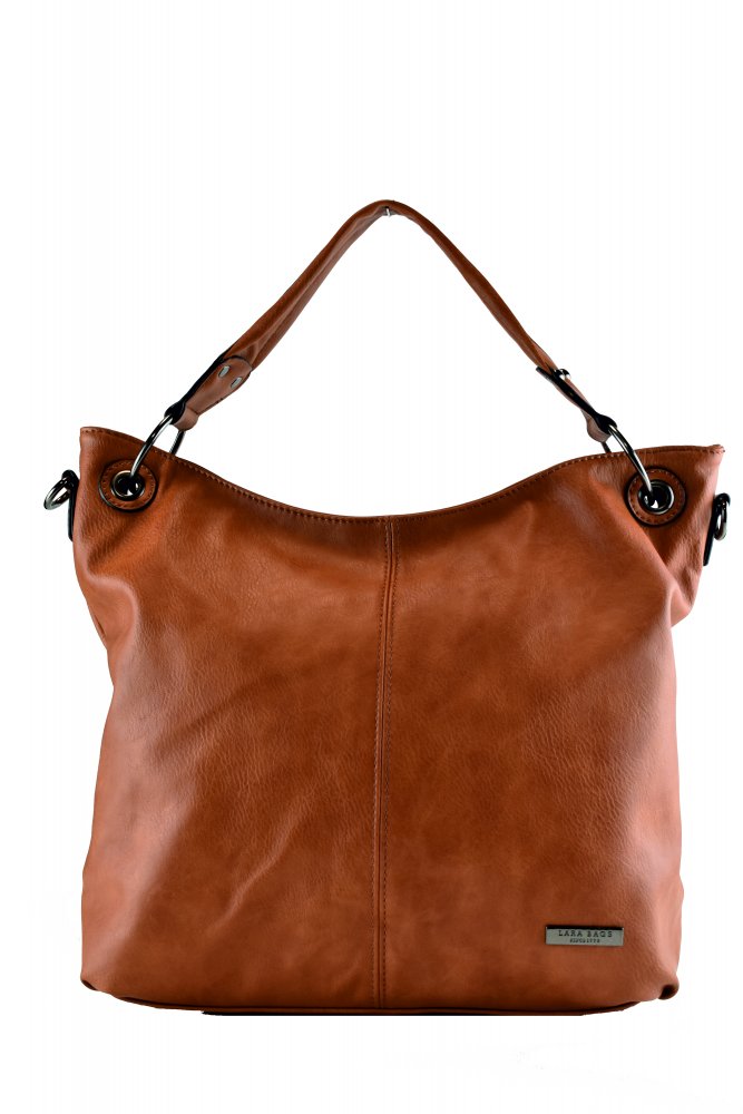 Lara Bags AMY dámska koženková kabelka Hnedá