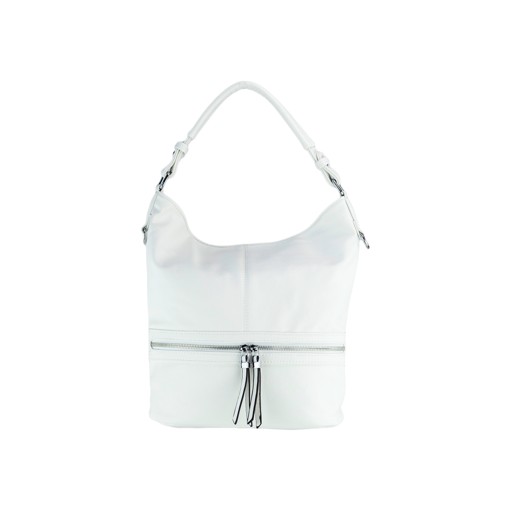 Lara Bags HARPER dámska koženková kabelka Biela