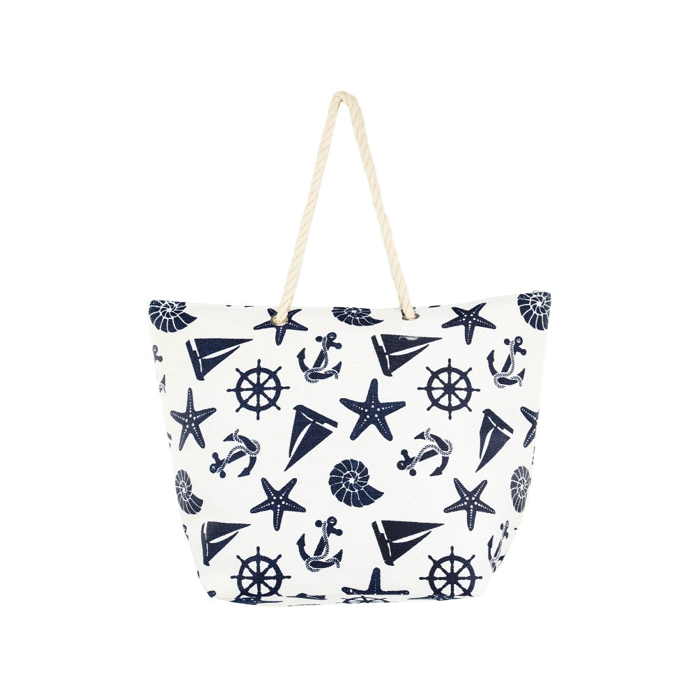 PLÁŽOVÁ TAŠKA Modrá/Biela