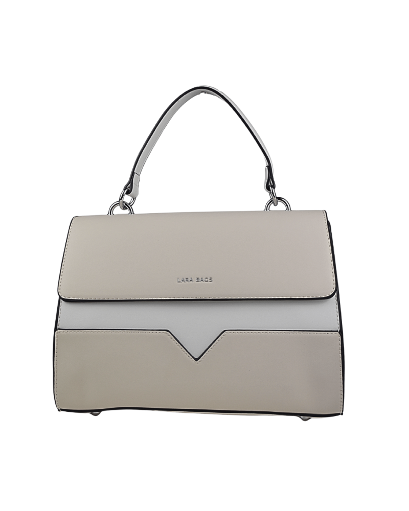 SUSIE dámska koženková kabelka Béžová/Biela