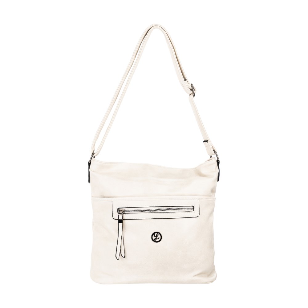 ADRIA dámska crossbody koženková kabelka tmavo béžová