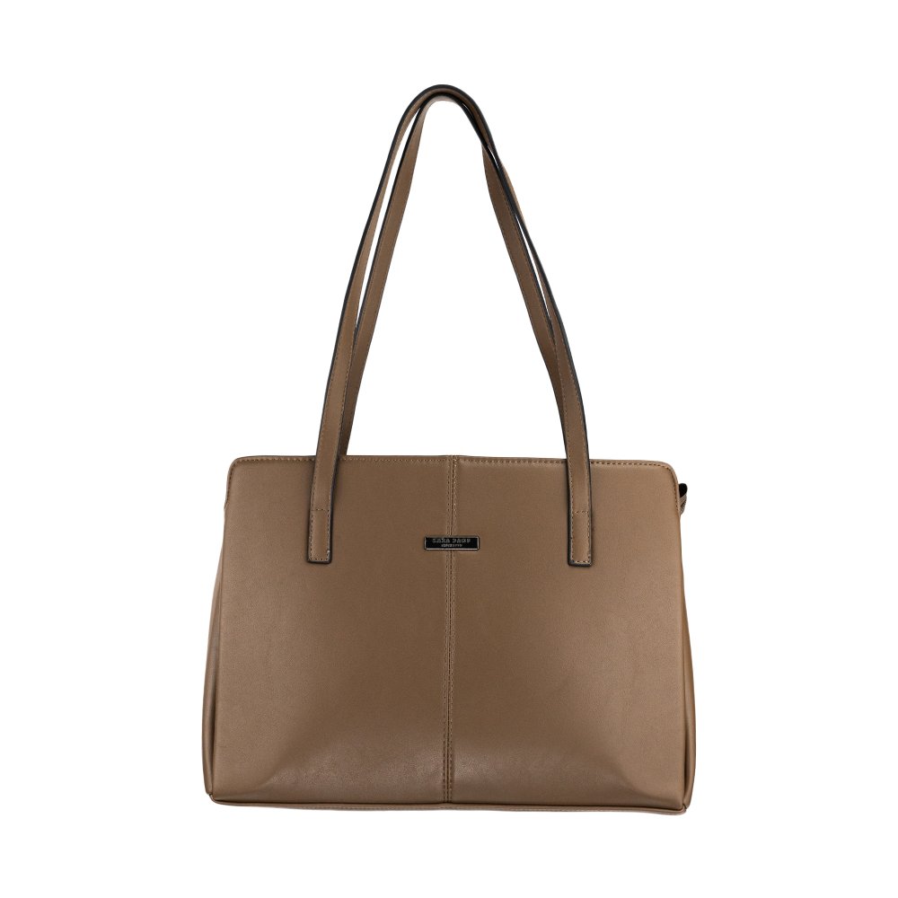 ZARA dámska koženková kabelka Tmavohnedá