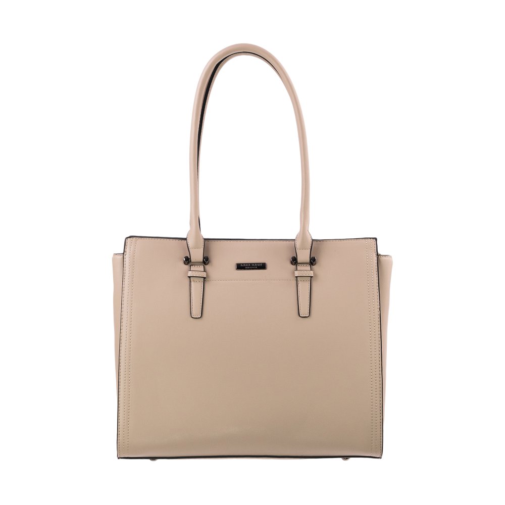 Lara Bags LUJZA dámska koženková kabelka tmavo béžová