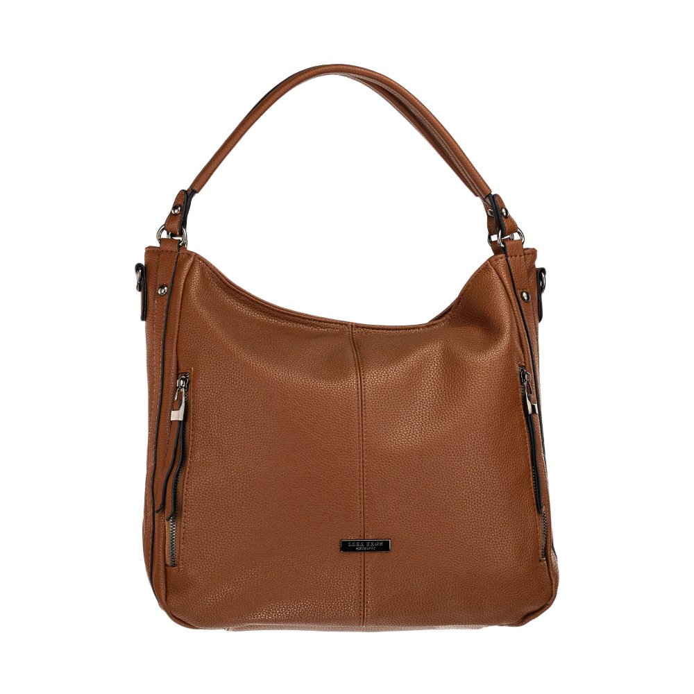 SASHA koženková kabelka Svetlohnedá