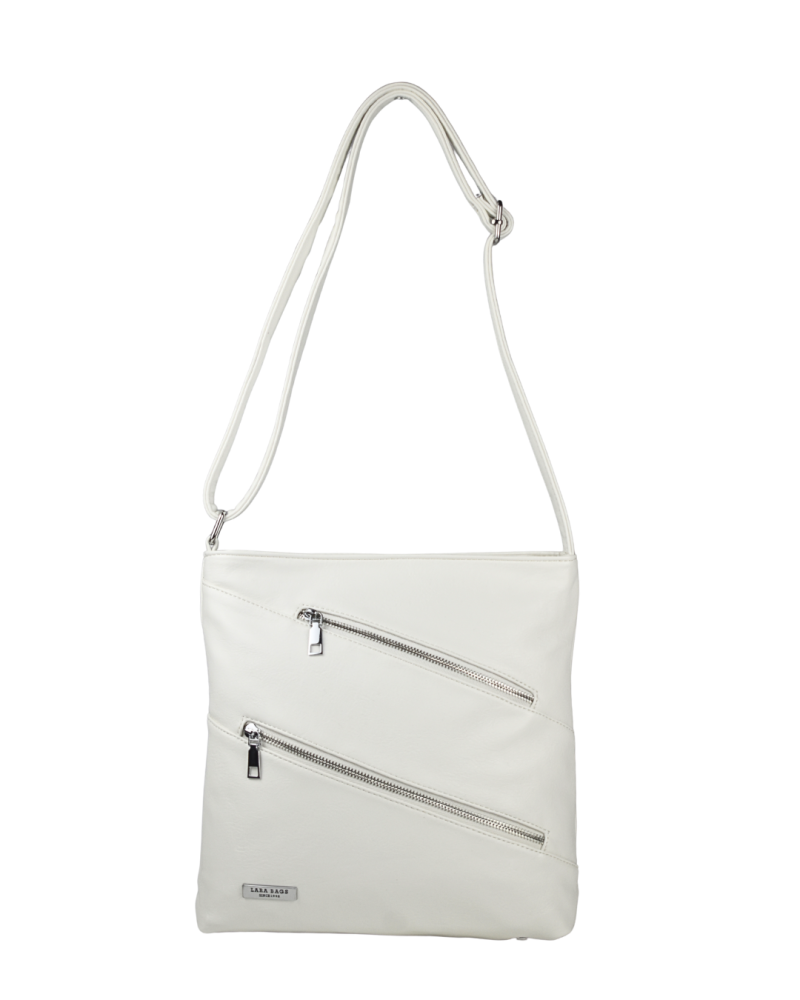 TAMARA dámska crossbody koženková kabelka Biela