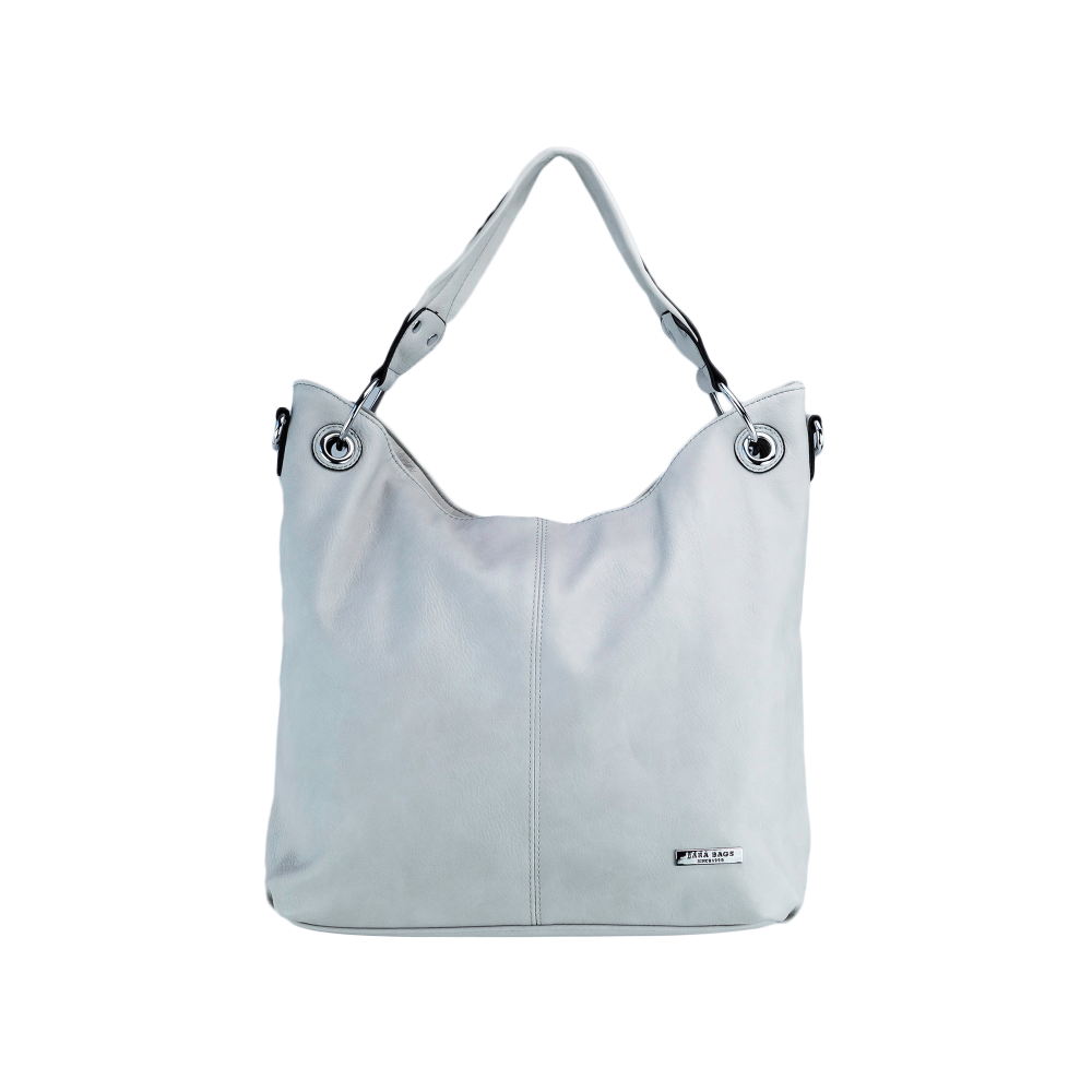 Lara Bags AMY dámska koženková kabelka Sivá