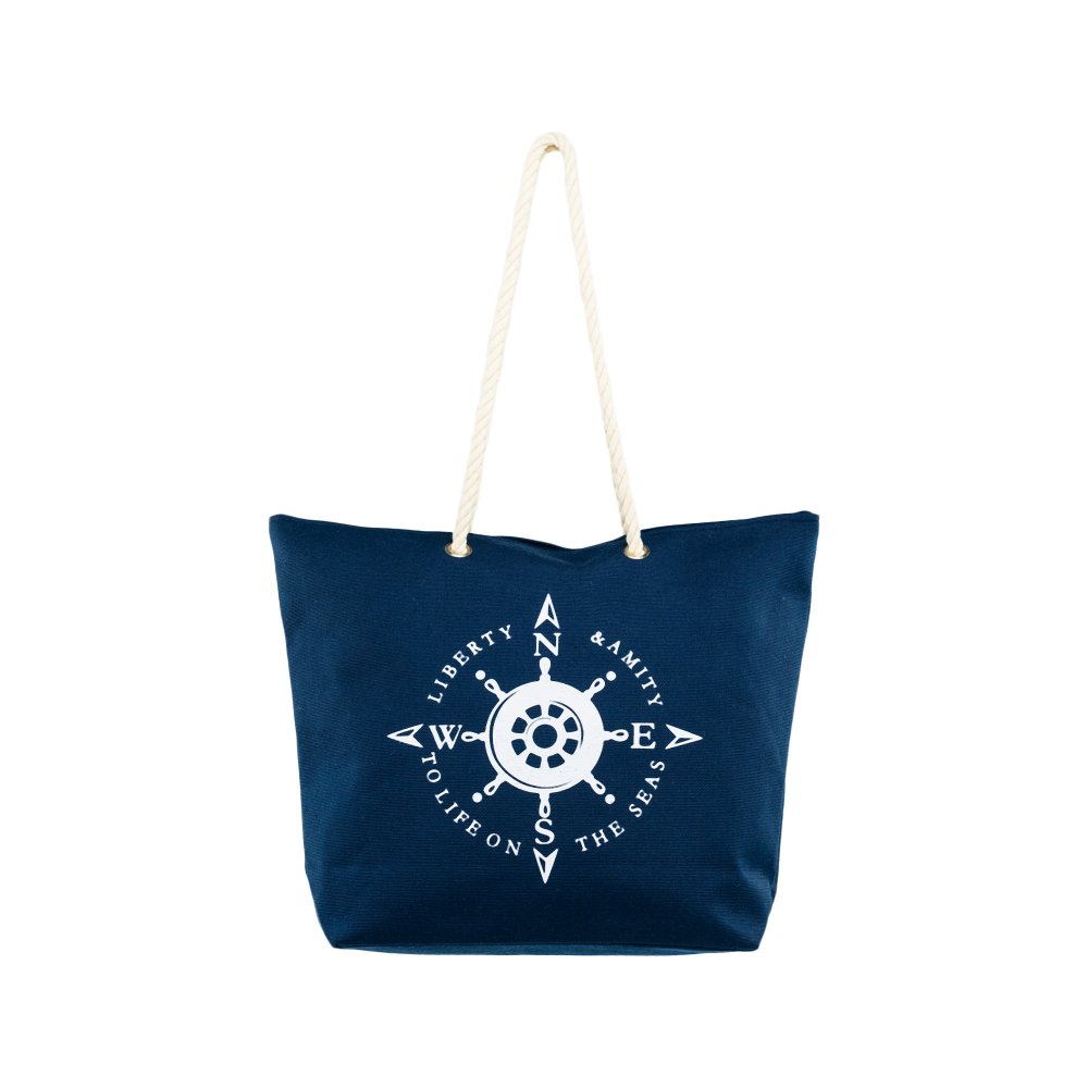 PLÁŽOVÁ TAŠKA Biela/Modrá