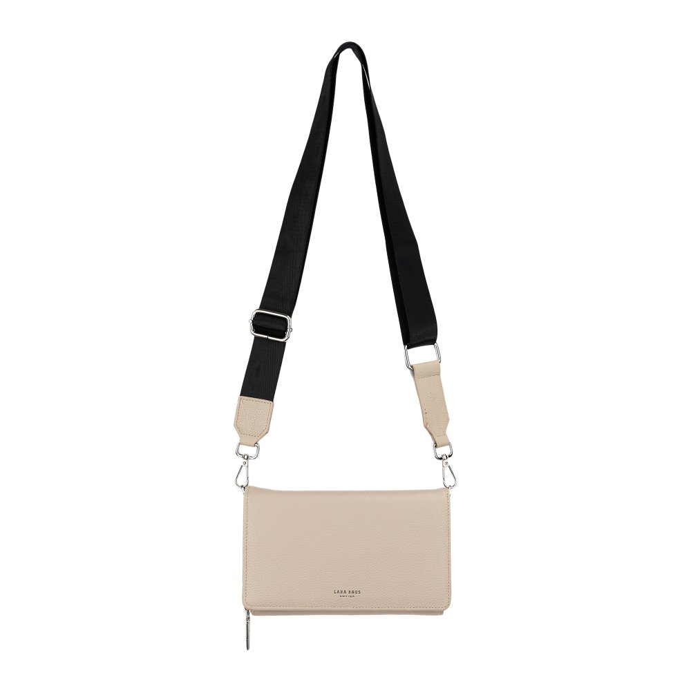 Dámska crossbody koženková kabelka taupe