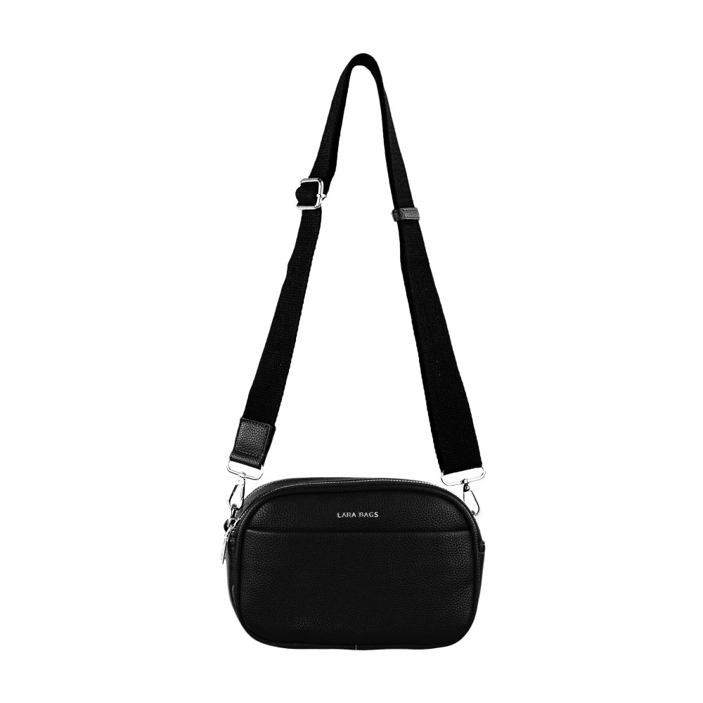 KAROLINA dámska crossbody koženková kabelka Čierna