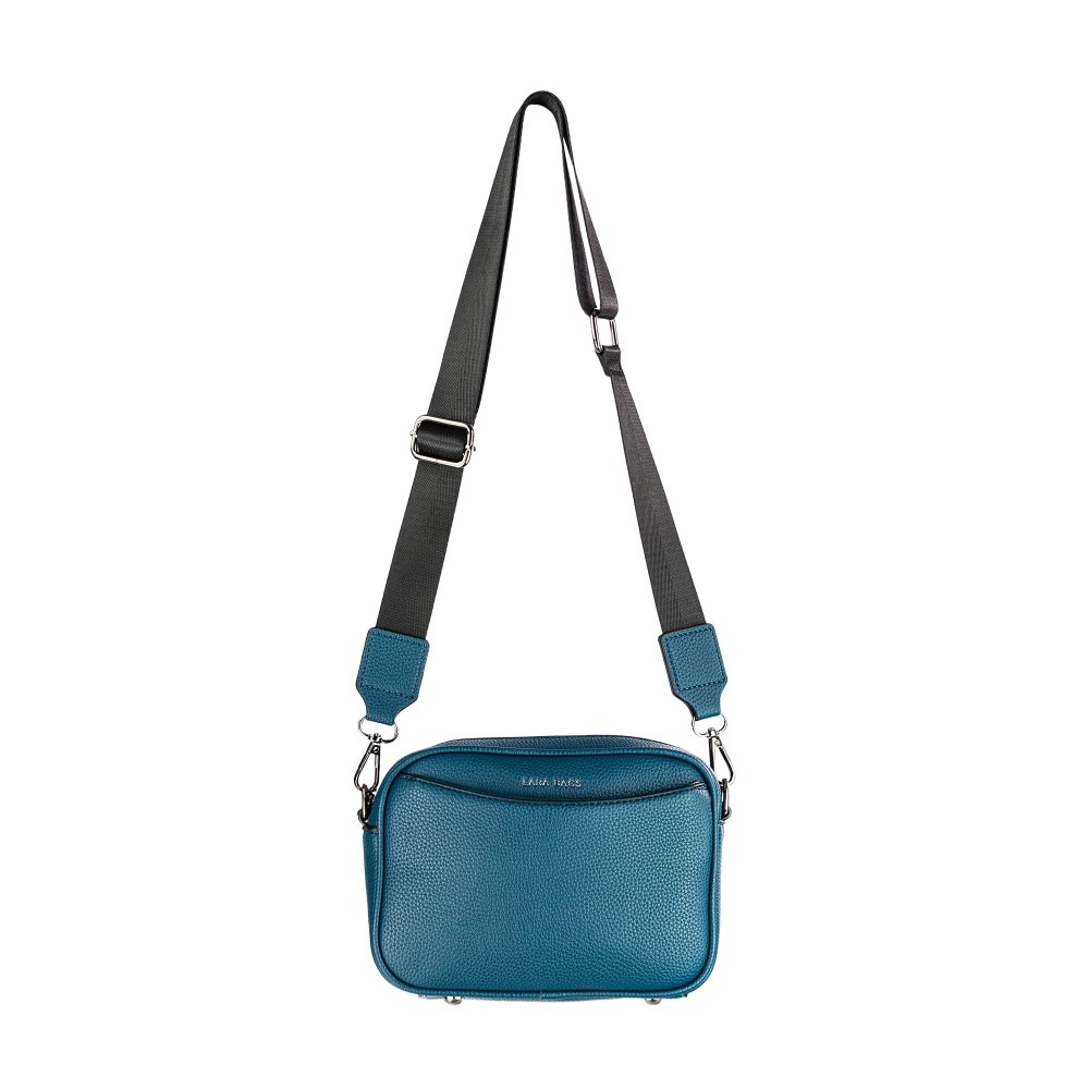 LILY dámska crossbody koženková kabelka petrolejová