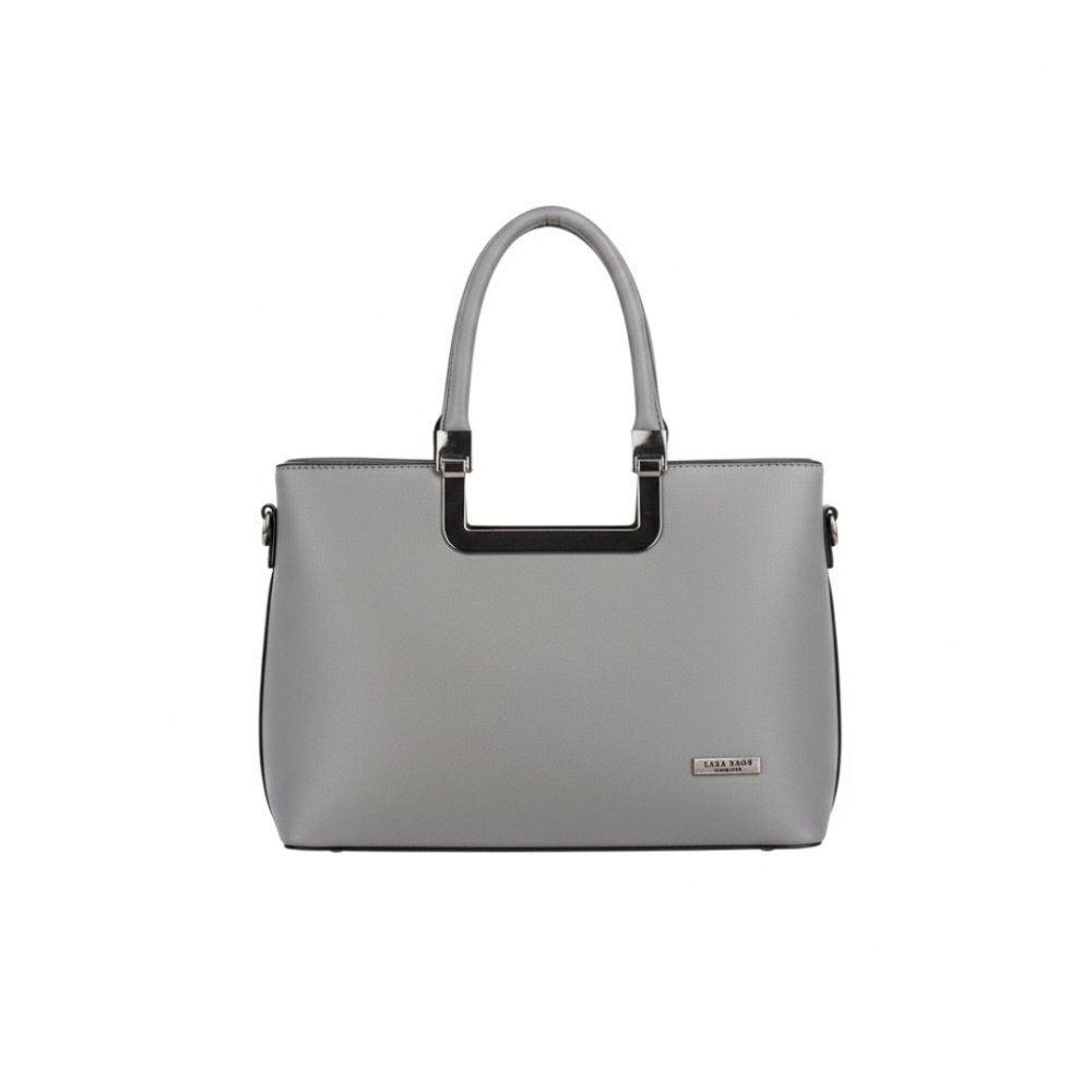 Lara Bags CLAIRE dámska koženková kabelka Sivá