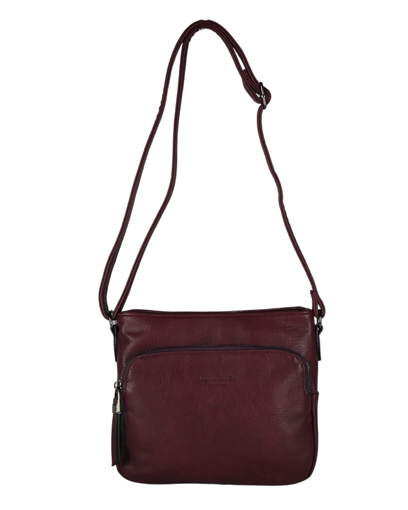KATHY dámska crossbody koženková kabelka Bordová