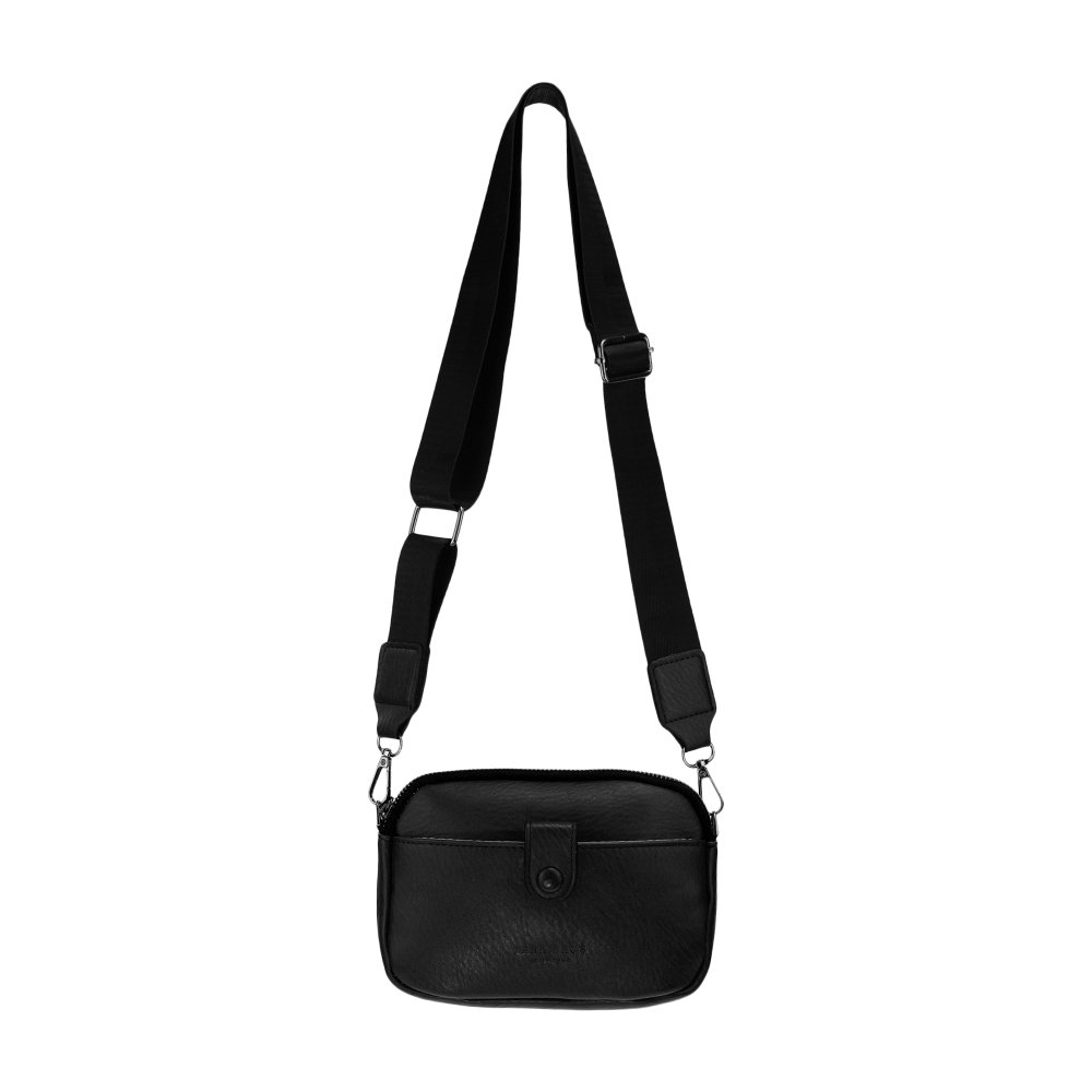 CLARRY dámska crossbody koženková kabelka Čierna