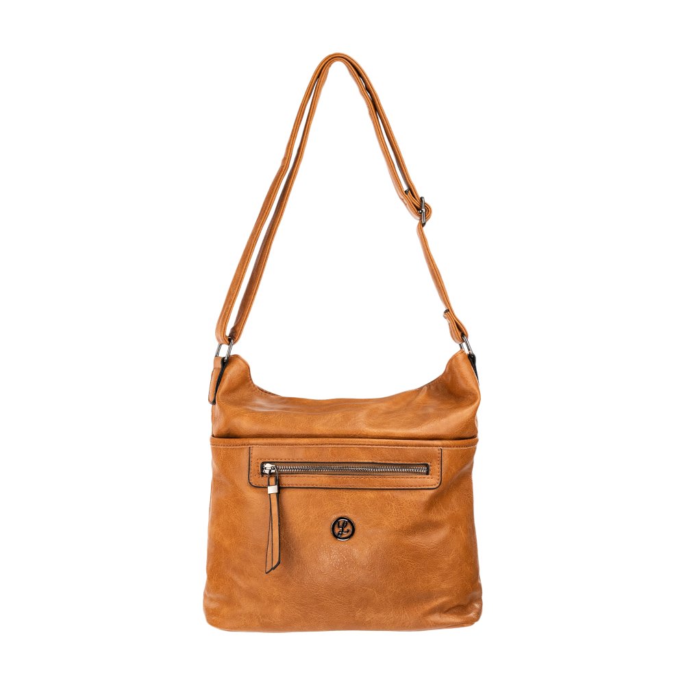 ADRIA dámska crossbody koženková kabelka Svetlohnedá