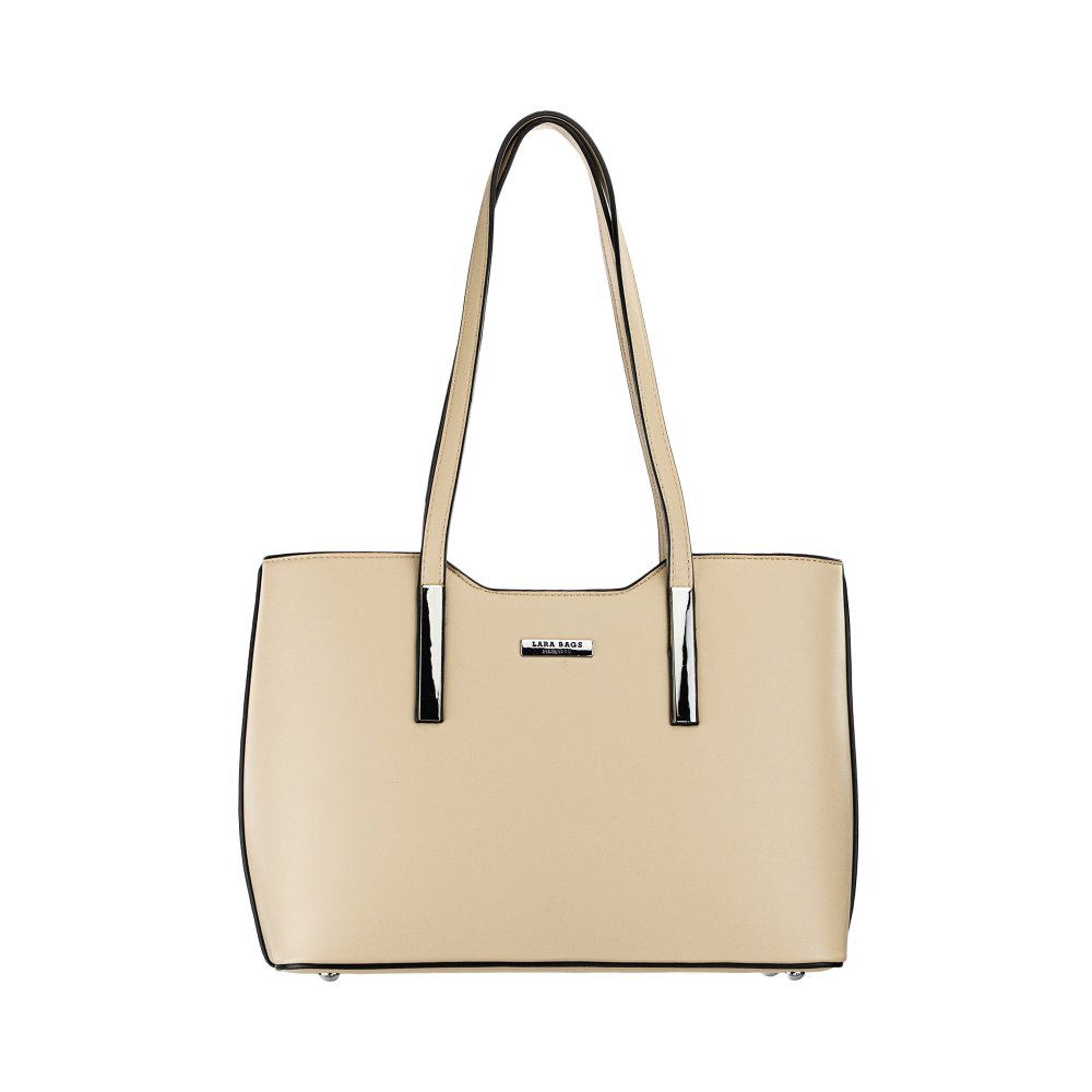 Lara Bags SOFIA dámska koženková kabelka taupe