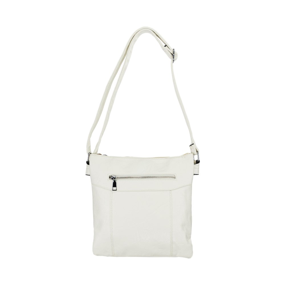 ANGELA dámska crossbody koženková kabelka Biela