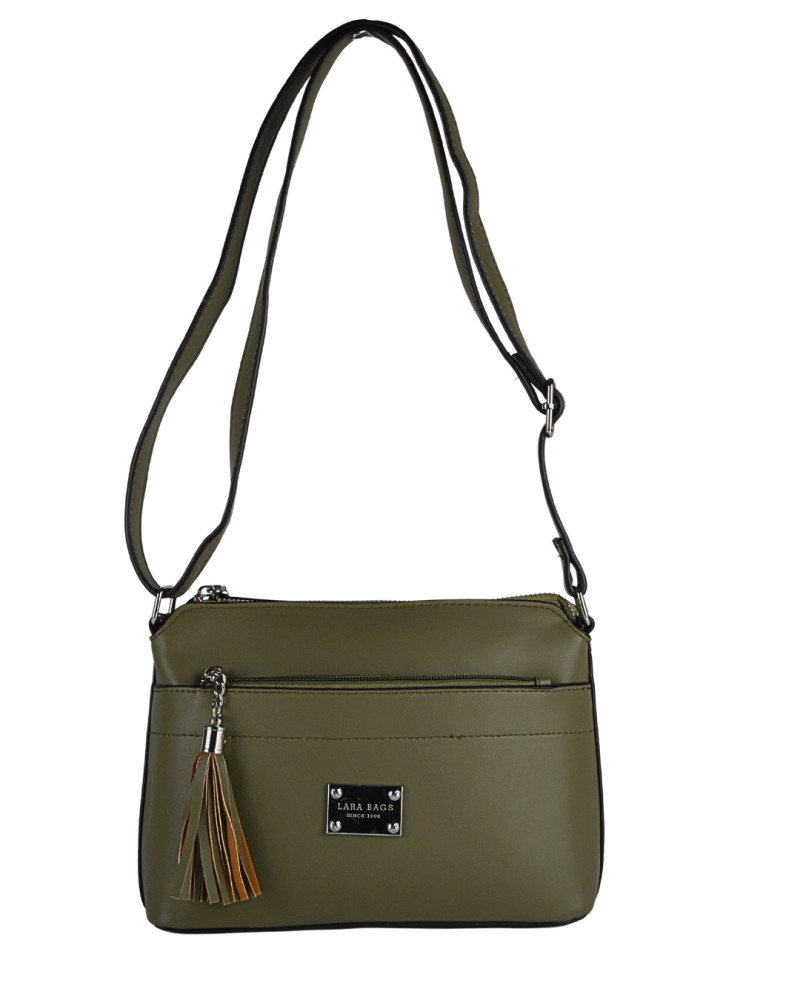 WENDY dámska crossbody koženková kabelka olivová