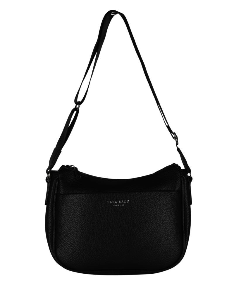 VIKTÓRIA dámska crossbody koženková kabelka Čierna