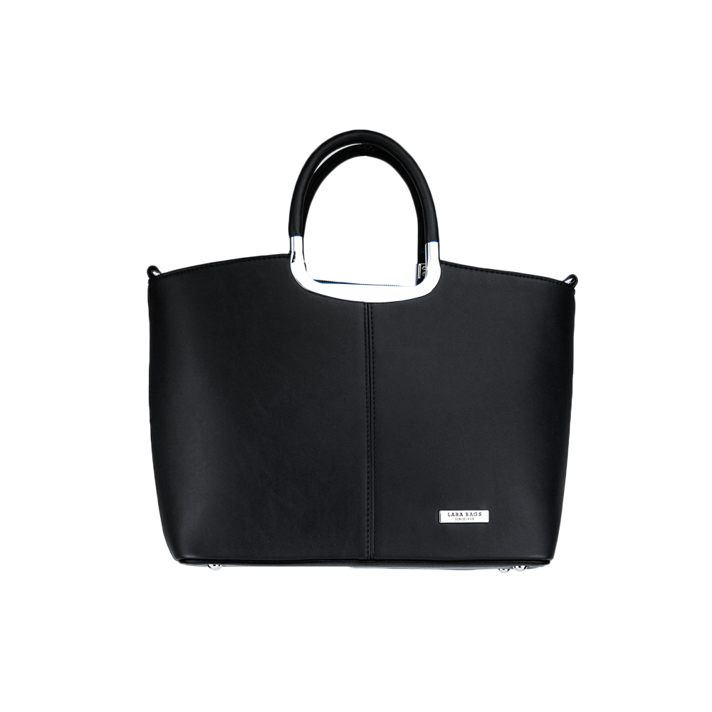 Lara Bags ABBY dámska koženková kabelka Čierna