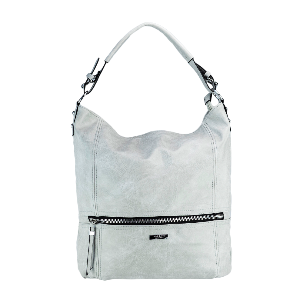 Lara Bags WANDA dámska koženková kabelka Sivá