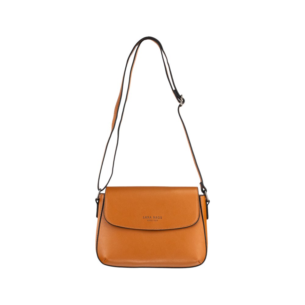 NELA dámska crossbody koženková kabelka Svetlohnedá